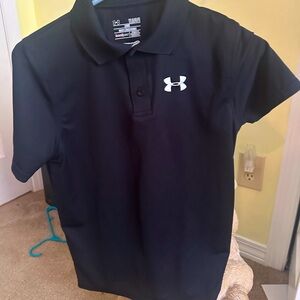 Boy’s Under Armour black polo. Size YL